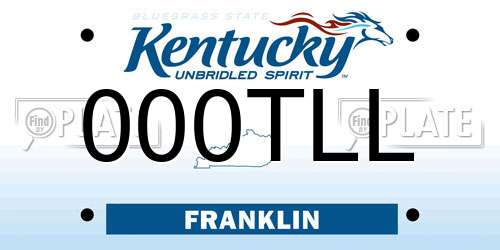 000TLL Kentucky License Plate