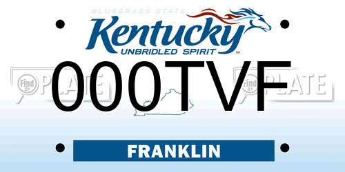 000TVF Kentucky License Plate