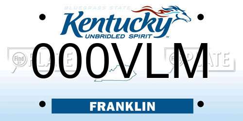 000VLM Kentucky License Plate
