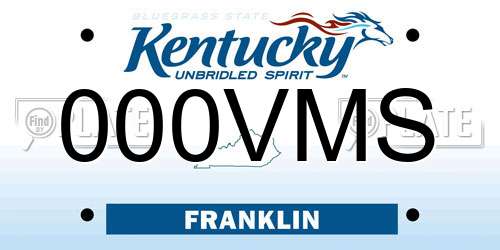 000VMS Kentucky License Plate