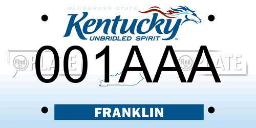 001AAA Kentucky License Plate