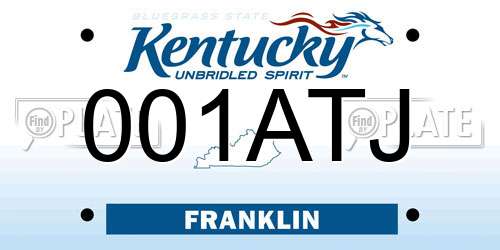 001ATJ Kentucky License Plate