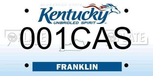 001CAS Kentucky License Plate