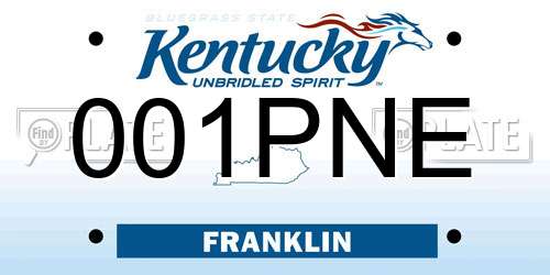 001PNE Kentucky License Plate