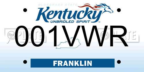 001VWR Kentucky License Plate