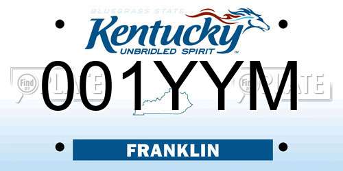 001YYM Kentucky License Plate