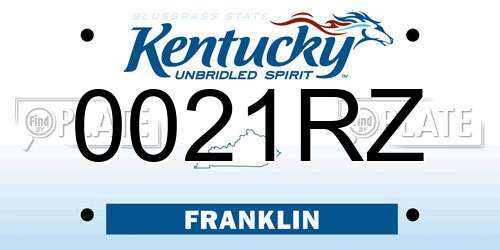 0021RZ Kentucky License Plate