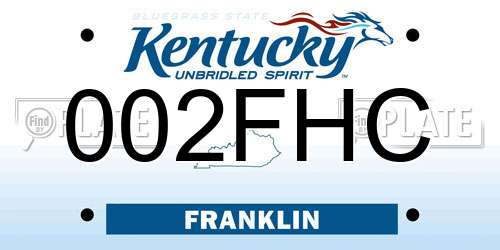 002FHC Kentucky License Plate