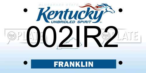 002IR2 Kentucky License Plate