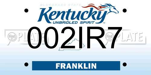 002IR7 Kentucky License Plate