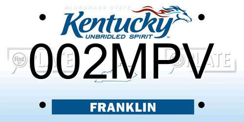 002MPV Kentucky License Plate