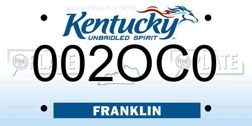 002OC0 Kentucky License Plate