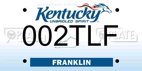 002TLF Kentucky License Plate