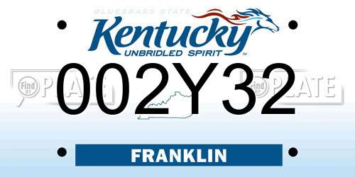 002Y32 Kentucky License Plate