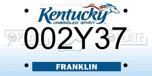 002Y37 Kentucky License Plate