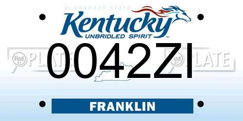 0042ZI Kentucky License Plate