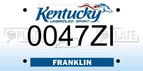 0047ZI Kentucky License Plate