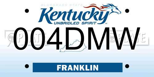 004DMW Kentucky License Plate