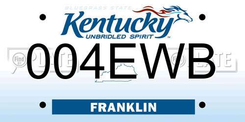 004EWB Kentucky License Plate