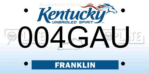 004GAU Kentucky License Plate