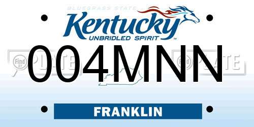 004MNN Kentucky License Plate