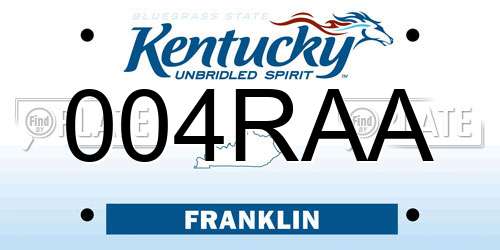 004RAA Kentucky License Plate