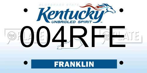 004RFE Kentucky License Plate