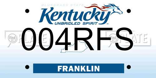004RFS Kentucky License Plate