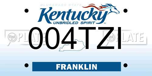 004TZI Kentucky License Plate