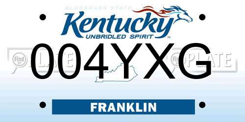 004YXG Kentucky License Plate
