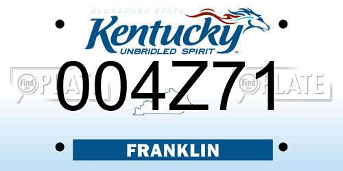 004Z71 Kentucky License Plate