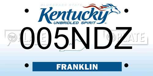 005NDZ Kentucky License Plate