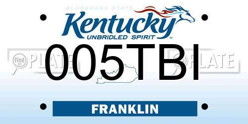005TBI Kentucky License Plate