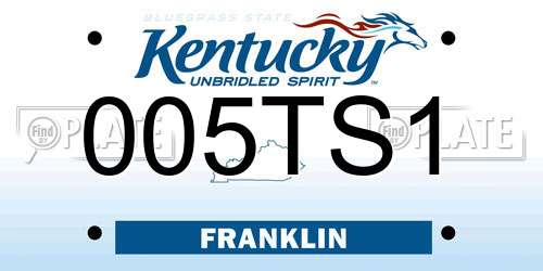005TS1 Kentucky License Plate
