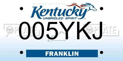 005YKJ Kentucky License Plate