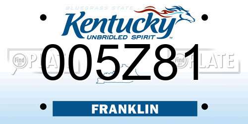 005Z81 Kentucky License Plate