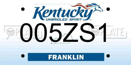 005ZS1 Kentucky License Plate