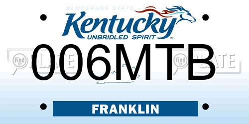 006MTB Kentucky License Plate