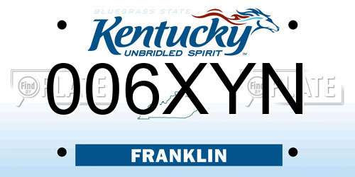 006XYN Kentucky License Plate