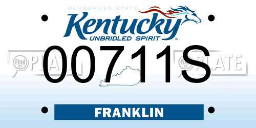 00711S Kentucky License Plate