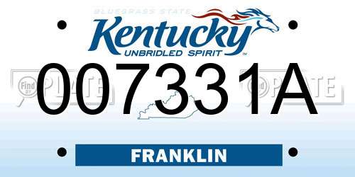 007331A Kentucky License Plate