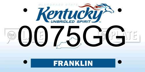 0075GG Kentucky License Plate