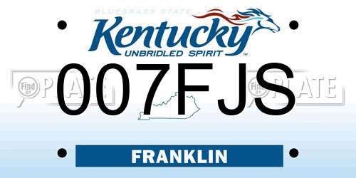007FJS Kentucky License Plate