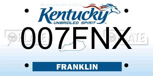 007FNX Kentucky License Plate