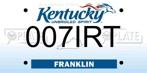 007IRT Kentucky License Plate