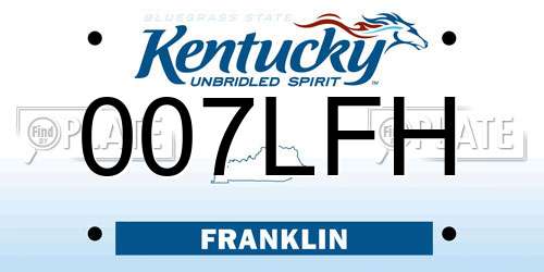 007LFH Kentucky License Plate