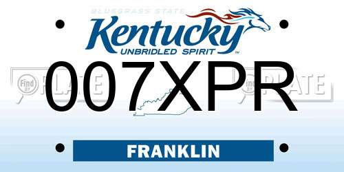 007XPR Kentucky License Plate