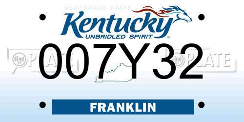 007Y32 Kentucky License Plate