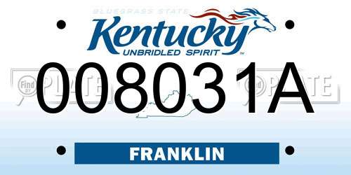 008031A Kentucky License Plate