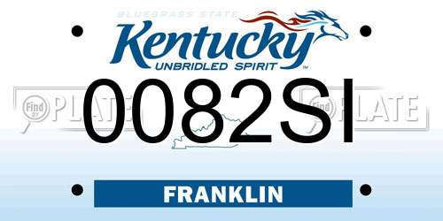 0082SI Kentucky License Plate